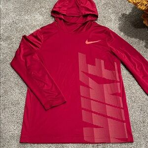 NWOT Nike Dri Fit red hoodie long sleeve boys shirt